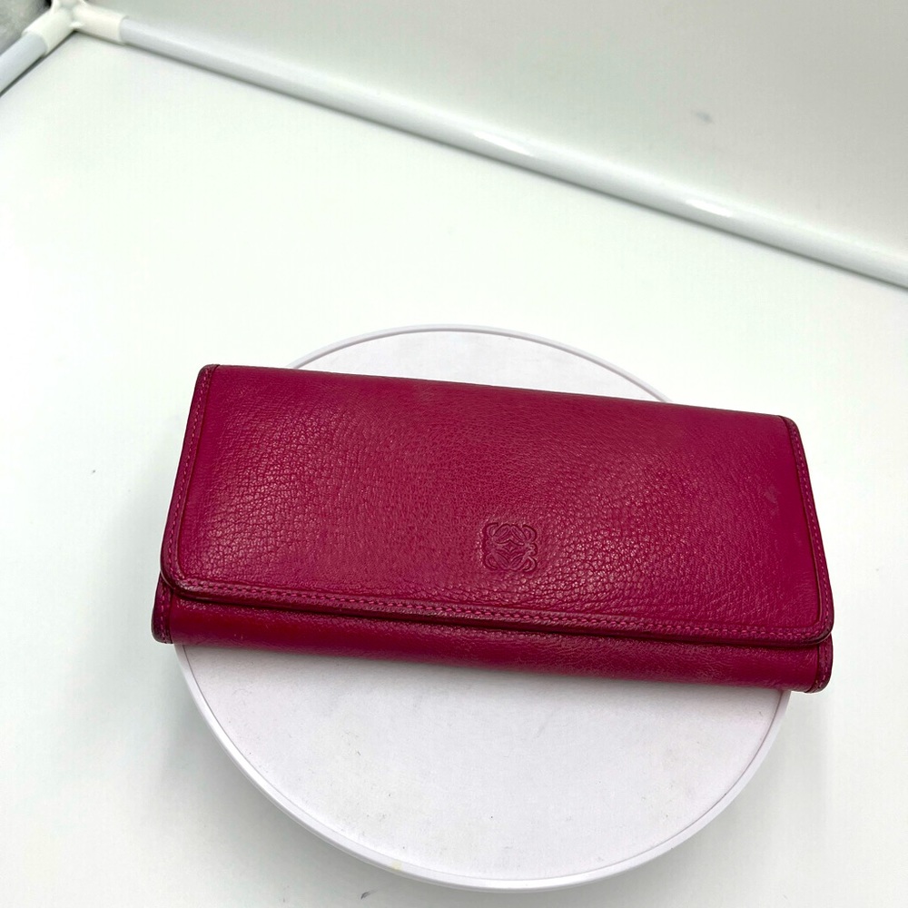 Loewe long dark pink wallet